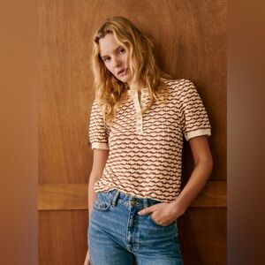 Sézane Mae Ecru/Brown Small (runs big)